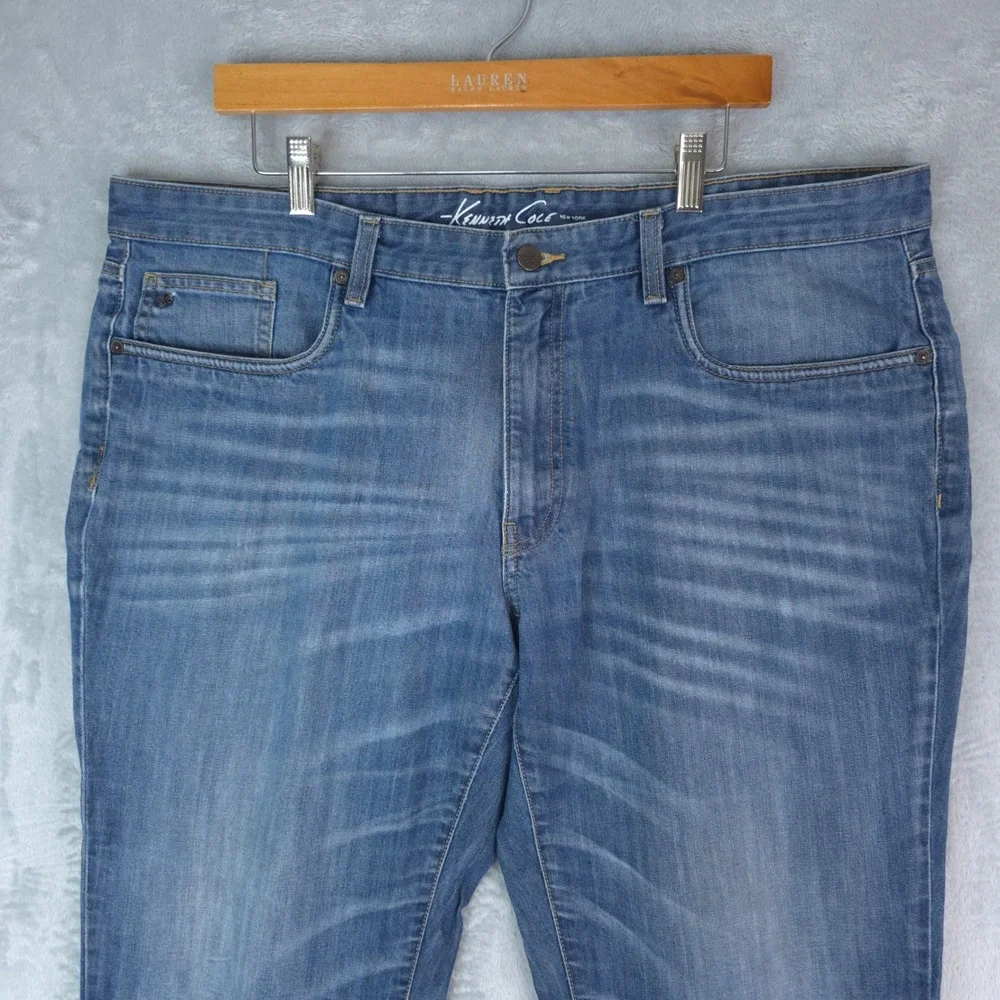 Kenneth Cole New York Jeans Mens 38x30‎ Blue Straight Leg Oritt Cotton Denim